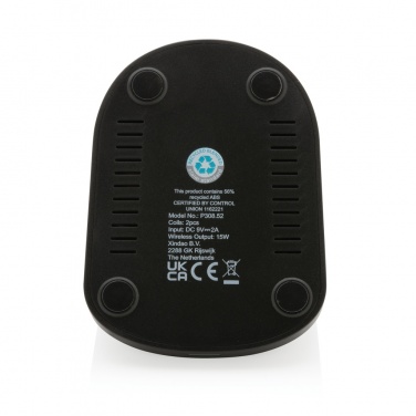 Logotrade promotional giveaway picture of: RCS recycled plastic double coil wireless stand 15W
