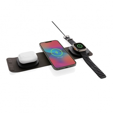Logotrade advertising products photo of: Swiss Peak RCS rplastic 3-in-1 wireless 15W travel charger