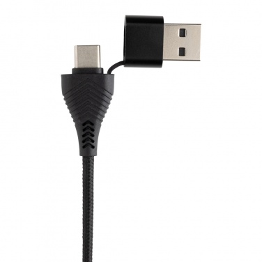 Logo trade promotional giveaways picture of: Link RCS recycled plastic and bamboo dual Input USB hub