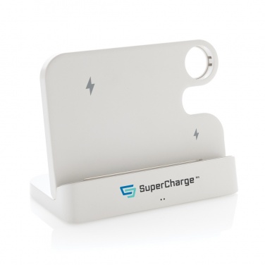 Logotrade promotional gift image of: Joltz RCS recycled plastic dual 15W charger with iWatch slot