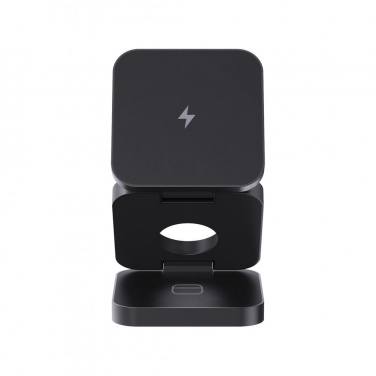 Logo trade promotional items image of: Terra RCS recycled aluminum foldable 3 in 1 15W charger