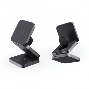 Logo trade promotional giveaways image of: Terra RCS recycled aluminum foldable 3 in 1 15W charger