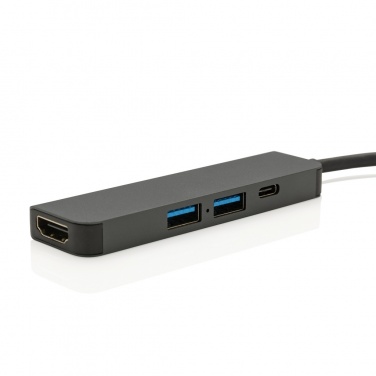 Logo trade promotional gifts picture of: Terra RCS recycled aluminum hub with HDMI input