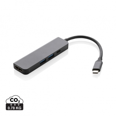 Logotrade promotional products photo of: Terra RCS recycled aluminum hub with HDMI input