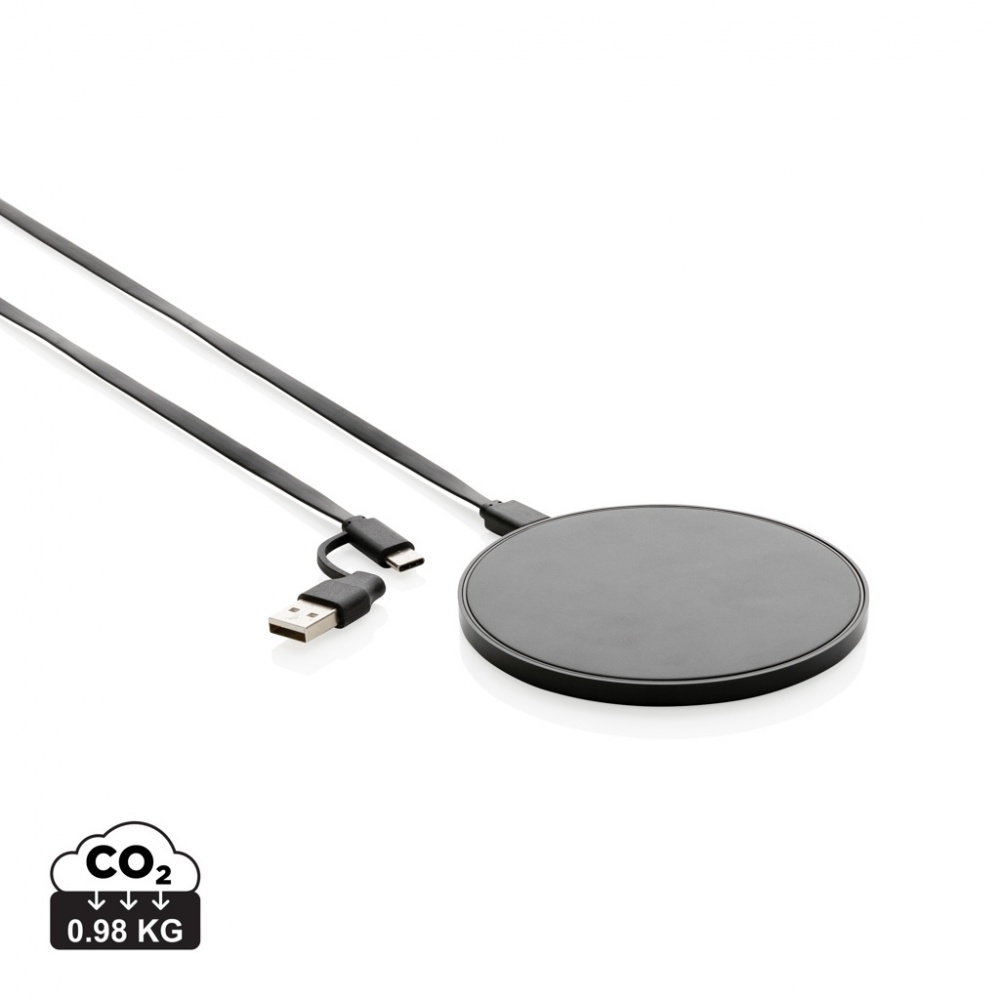 Logo trade promotional giveaway photo of: RCS standard recycled plastic 10W wireless charger