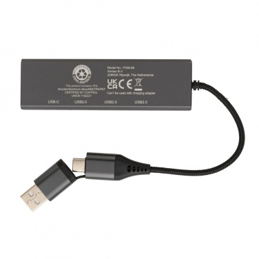 Logotrade promotional giveaways photo of: Terra RCS recycled aluminium hub with 3 USB ports