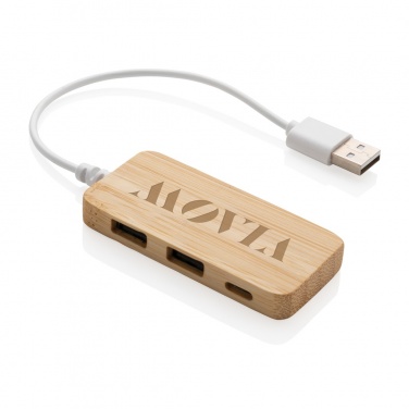 Logo trade promotional giveaway photo of: Bamboo hub with Type-C