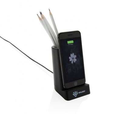Logo trade advertising products picture of: Light up logo 5W wireless charging pen holder