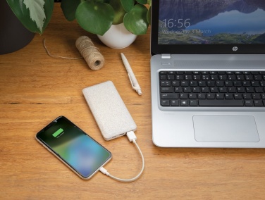 Logo trade promotional giveaways image of: 10.000 mah wheat straw powerbank