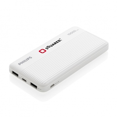 Logo trade promotional gifts image of: Philips 10.000 mAh slim powerbank