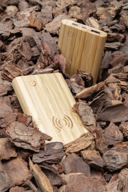 Logotrade promotional merchandise image of: Bamboo 8.000 mAh 5W wireless powerbank