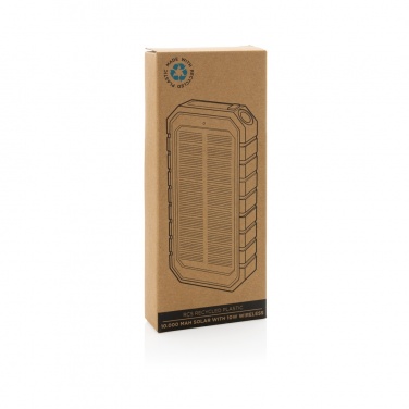 Logotrade business gift image of: RCS recycled plastic Solar powerbank with 10W Wireless