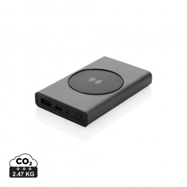 Logotrade promotional merchandise picture of: Terra RCS recycled aluminium 5000 mAh powerbank 5W wireless