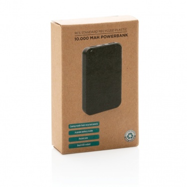 Logo trade promotional giveaways picture of: RCS standard recycled plastic 10.000 mAh powerbank