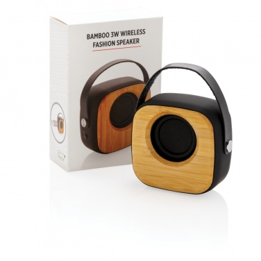 Logotrade promotional gift image of: Bamboo 3W Wireless Fashion Speaker
