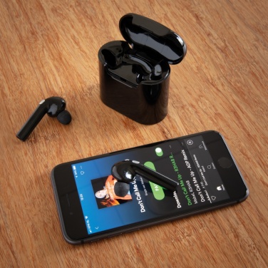Logo trade promotional item photo of: Liberty wireless earbuds in charging case