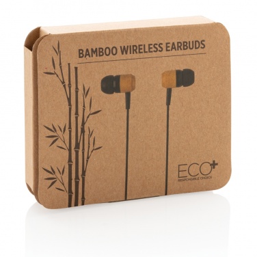 Logotrade promotional merchandise photo of: Bamboo wireless earbuds