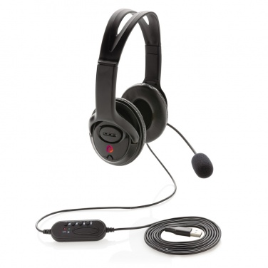 Logo trade corporate gift photo of: Over ear wired work headset
