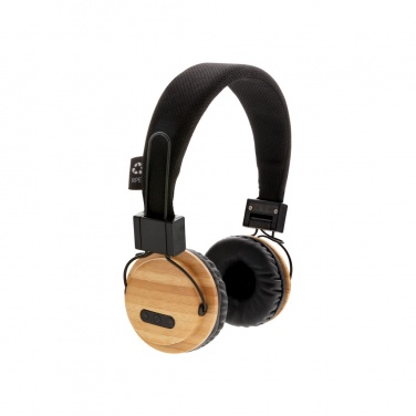 Logo trade promotional giveaways image of: Bamboo wireless headphone