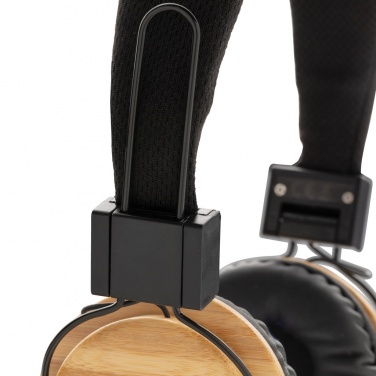 Logo trade corporate gifts picture of: Bamboo wireless headphone