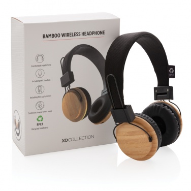 Logotrade advertising product image of: Bamboo wireless headphone