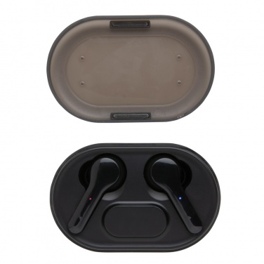 Logo trade corporate gift photo of: Light up logo TWS earbuds in charging case