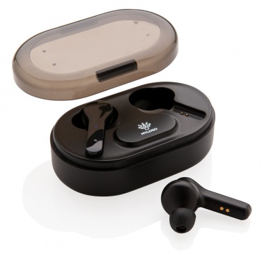 Logotrade promotional item image of: Light up logo TWS earbuds in charging case
