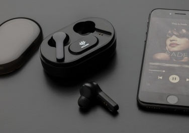 Logotrade advertising product picture of: Light up logo TWS earbuds in charging case