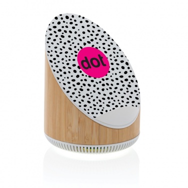 Logo trade advertising products image of: Ovate bamboo 5W speaker with 15W wireless charger