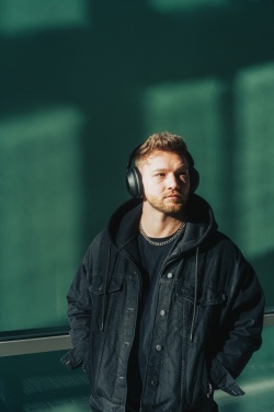 Logotrade promotional giveaway image of: Urban Vitamin Cupertino RCS rplastic ANC headphone