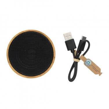 Logotrade promotional items photo of: RCS recycled plastic and bamboo 3W wireless speaker