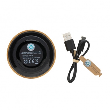 Logo trade advertising products picture of: RCS recycled plastic and bamboo 3W wireless speaker