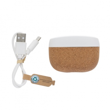 Logotrade corporate gift image of: Oregon RCS recycled plastic and cork TWS earbuds