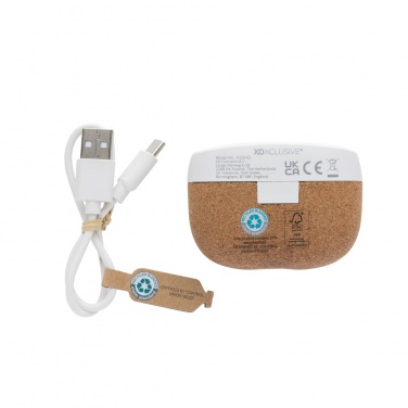 Logotrade promotional giveaways photo of: Oregon RCS recycled plastic and cork TWS earbuds
