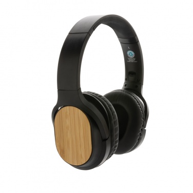 Logo trade business gifts image of: RCS and bamboo Elite Foldable wireless headphone