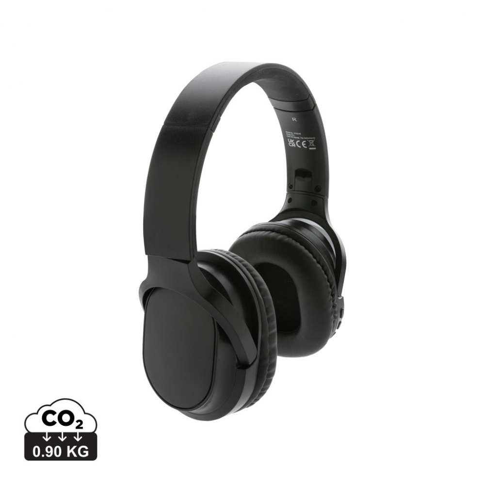 Logo trade promotional merchandise photo of: RCS recycled plastic Elite Foldable wireless headphone