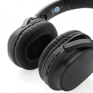 Logo trade promotional merchandise picture of: RCS recycled plastic Elite Foldable wireless headphone