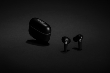 Logo trade promotional merchandise picture of: RCS recycled plastic Swiss Peak TWS earbuds 2.0