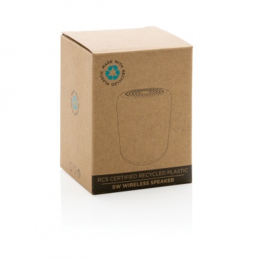 Logo trade promotional giveaways image of: RCS certified recycled plastic 5W Wireless speaker