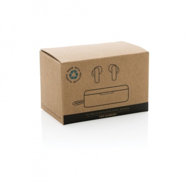 Logotrade advertising products photo of: RCS recycled plastic & bamboo TWS earbuds