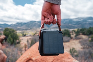 Logotrade promotional products photo of: Skywave RCS recycled plastic solar speaker 12W