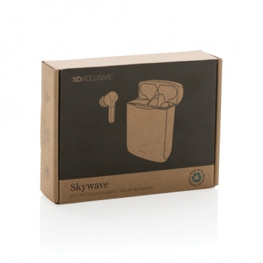 Logotrade promotional giveaway picture of: Skywave RCS recycled plastic solar earbuds