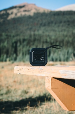 Logo trade promotional gift photo of: 3W RCS recycled plastic wireless sunwave solar speaker