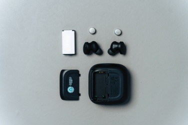 Logo trade corporate gifts image of: Lakewood RCS recycled and repairable wireless earbuds