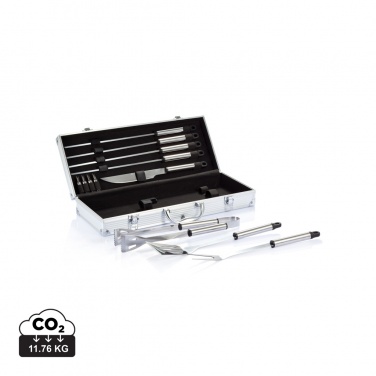 Logotrade promotional item image of: 12 pcs barbecue set in aluminium box