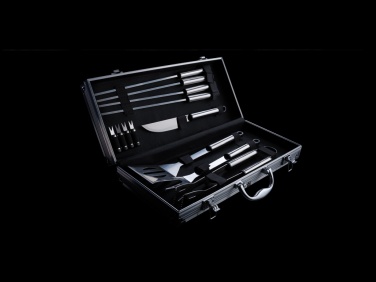 Logo trade promotional products picture of: 12 pcs barbecue set in aluminium box