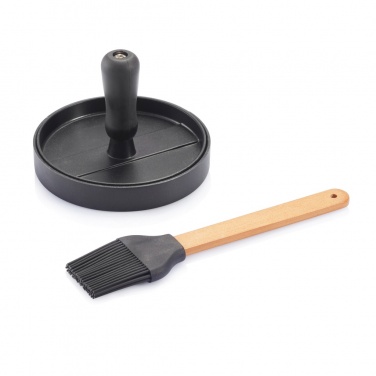 Logo trade promotional merchandise image of: BBQ set with hamburger press and brush