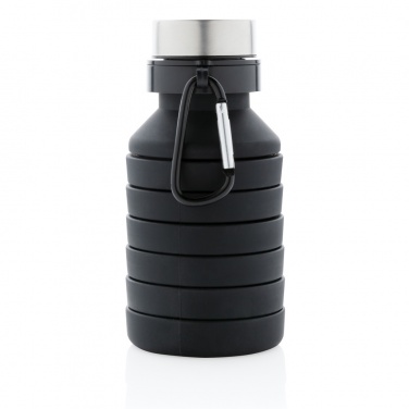 Logo trade promotional item photo of: Leakproof collapsible silicone bottle with lid