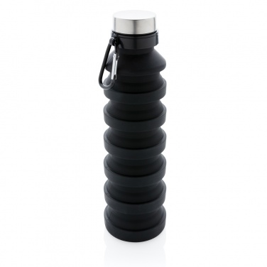 Logo trade promotional merchandise picture of: Leakproof collapsible silicone bottle with lid