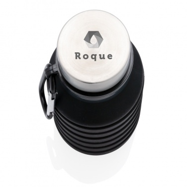 Logo trade corporate gifts image of: Leakproof collapsible silicone bottle with lid